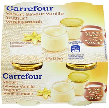 Carrefour Yaourt saveur vanille 4x125g