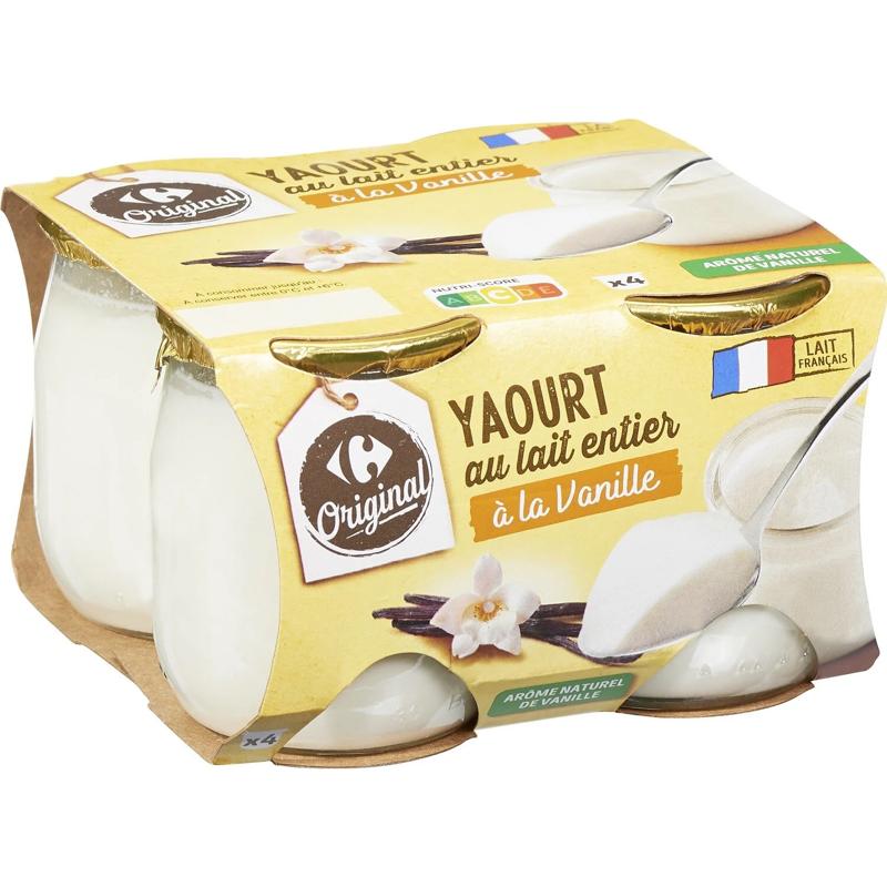 Carrefour Yaourt saveur vanille 4x125g