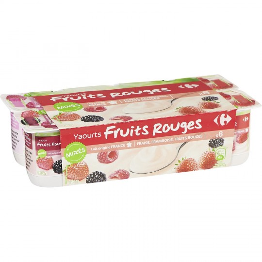 Carrefour Yaourts aux Fruits Rouges Mixés 8x125g