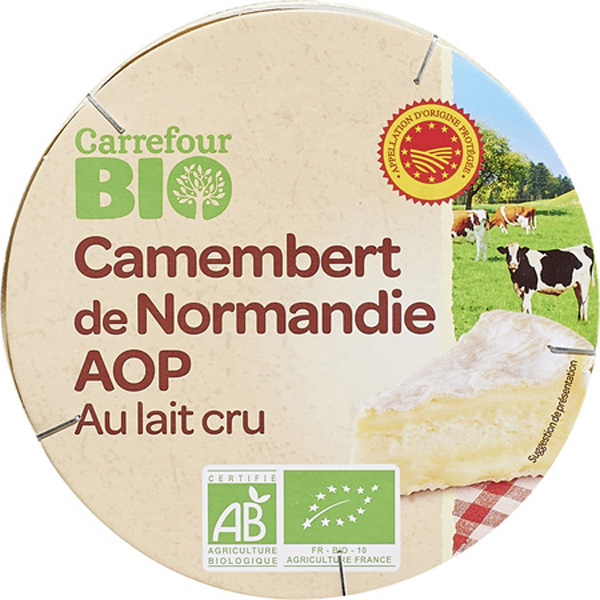 Carrefour Camembert de Normandie AOP au lait cru BIO 250g