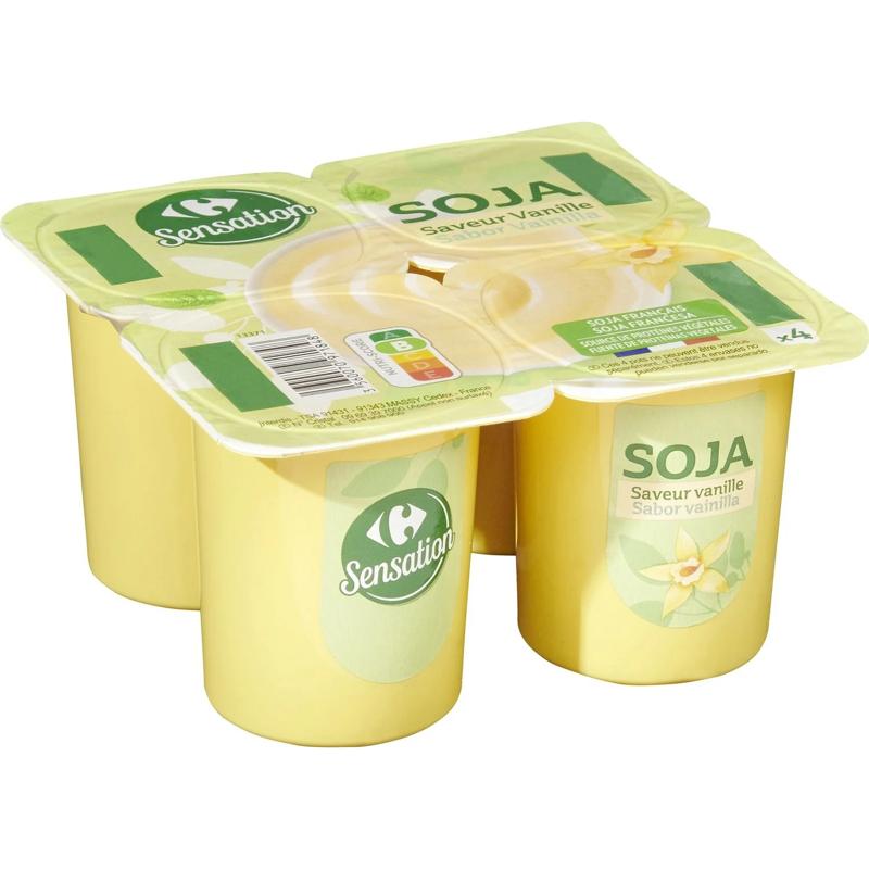 Carrefour Yaourts au soja saveur vanille 4x100g