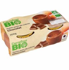 Carrefour Crème chocolat BIO 2x100g