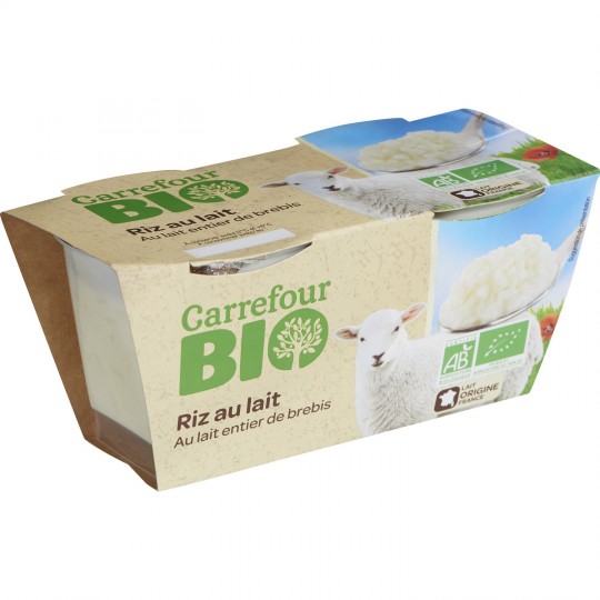 Carrefour Riz au lait de Brebis BIO 2x140g