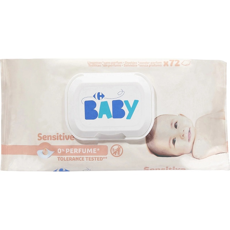 Carrefour Sensitive Baby Wipes 72 lingettes