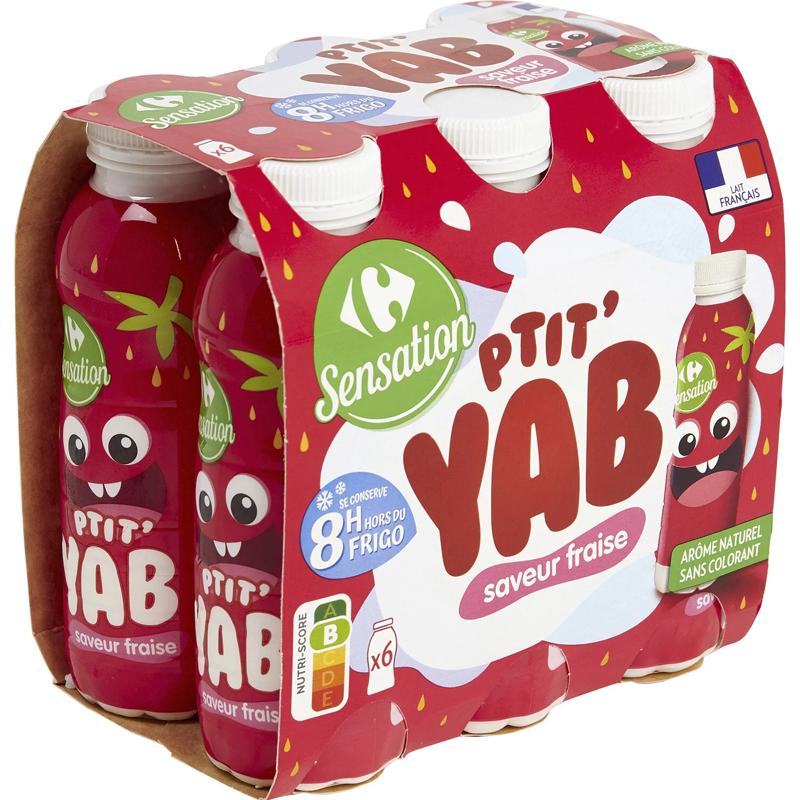 Carrefour Strawberry Drinking Yogurt 6x180g