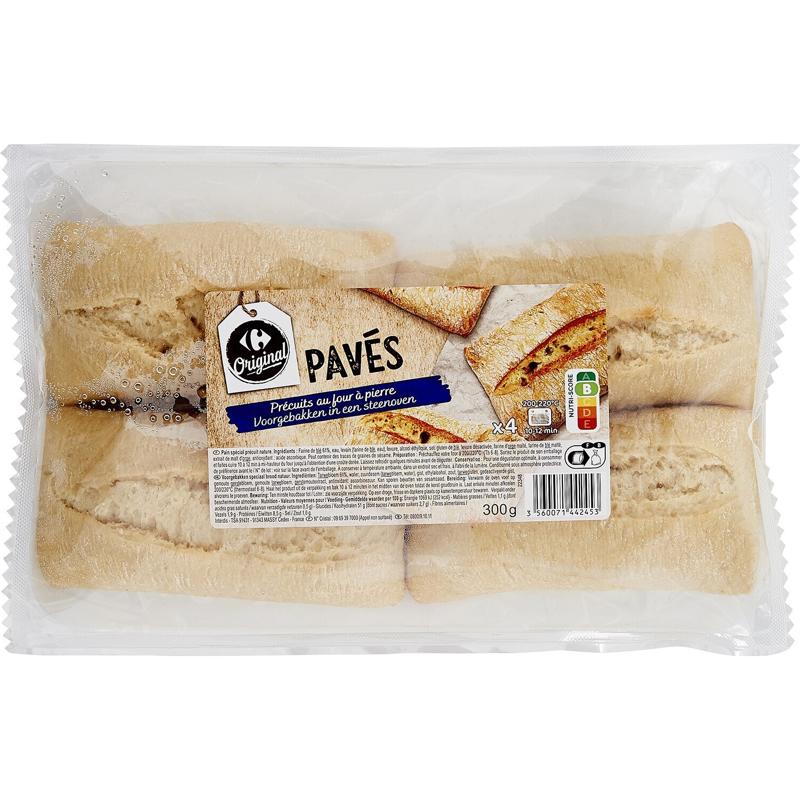Carrefour Stone-Oven Pre-Cooked Pav&eacute;s Bread 4x75g