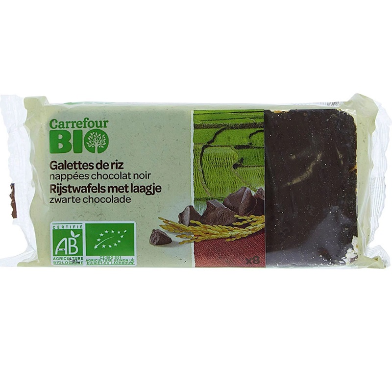 Carrefour Organic Rice Cakes Topped With Organic Dark Chocolate 100g
