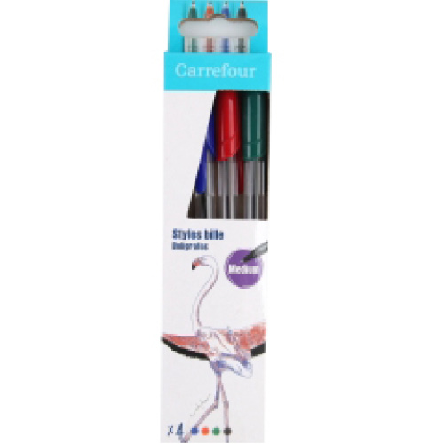 Stylo à bille Noël x4 BIC : le lot de 4 stylos à Prix Carrefour