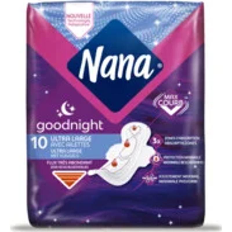 Nana Ultra Goodnight Sanitary Pads 10 serviettes
