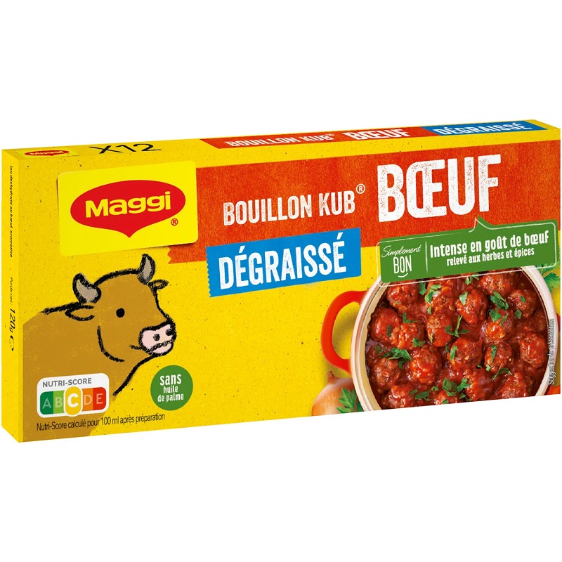 Maggi Bouillon bœuf d&eacute;graiss&eacute; 12x10g